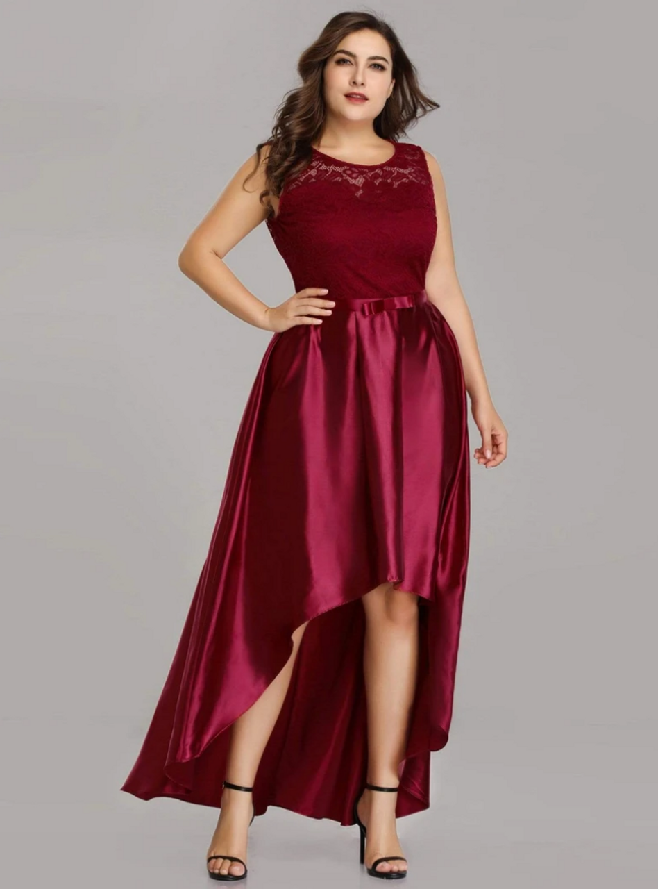 burgundy plus size dress